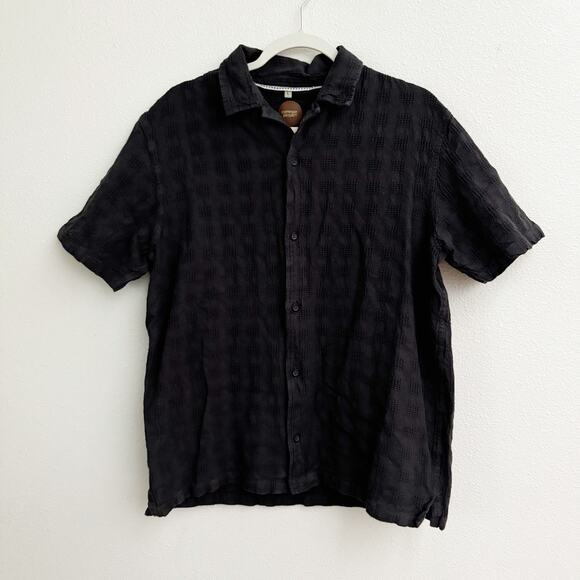 Common People Mapper Short Sleeve Shirt Washed Black Mens Large - Picture 1 of 5